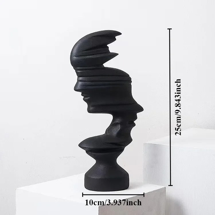 Distoro – Abstrakte Gesichtsskulptur im modernen Kunststil